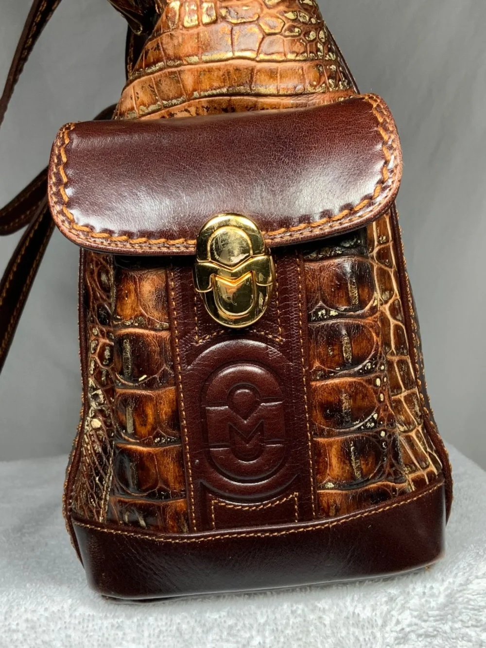 Marino Orlandi Large Croc Embossed Leather Purse - Picture 5 of 16